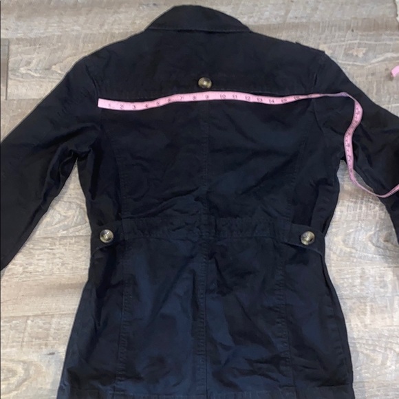 Black Military Field Jacket with Structured Shoulders - Picture 9 of 11